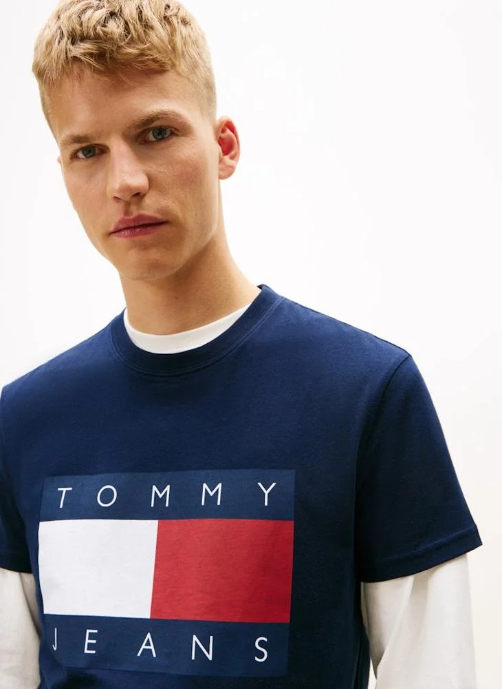 TOMMY JEANS  Flag Badge Jersey Crew Neck T-Shirt for Men | Best Price UAE