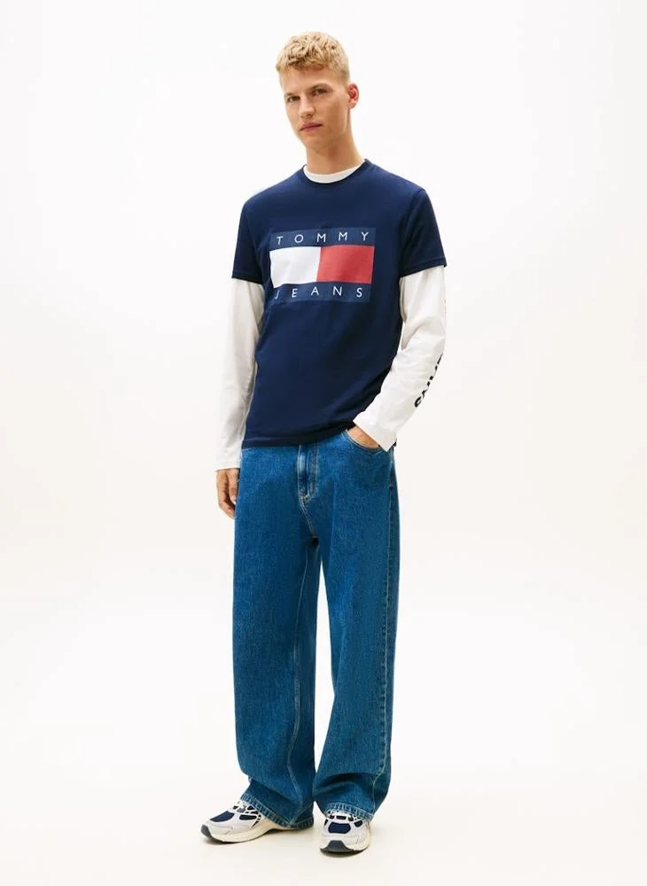 TOMMY JEANS  Flag Badge Jersey Crew Neck T-Shirt for Men | Best Price UAE