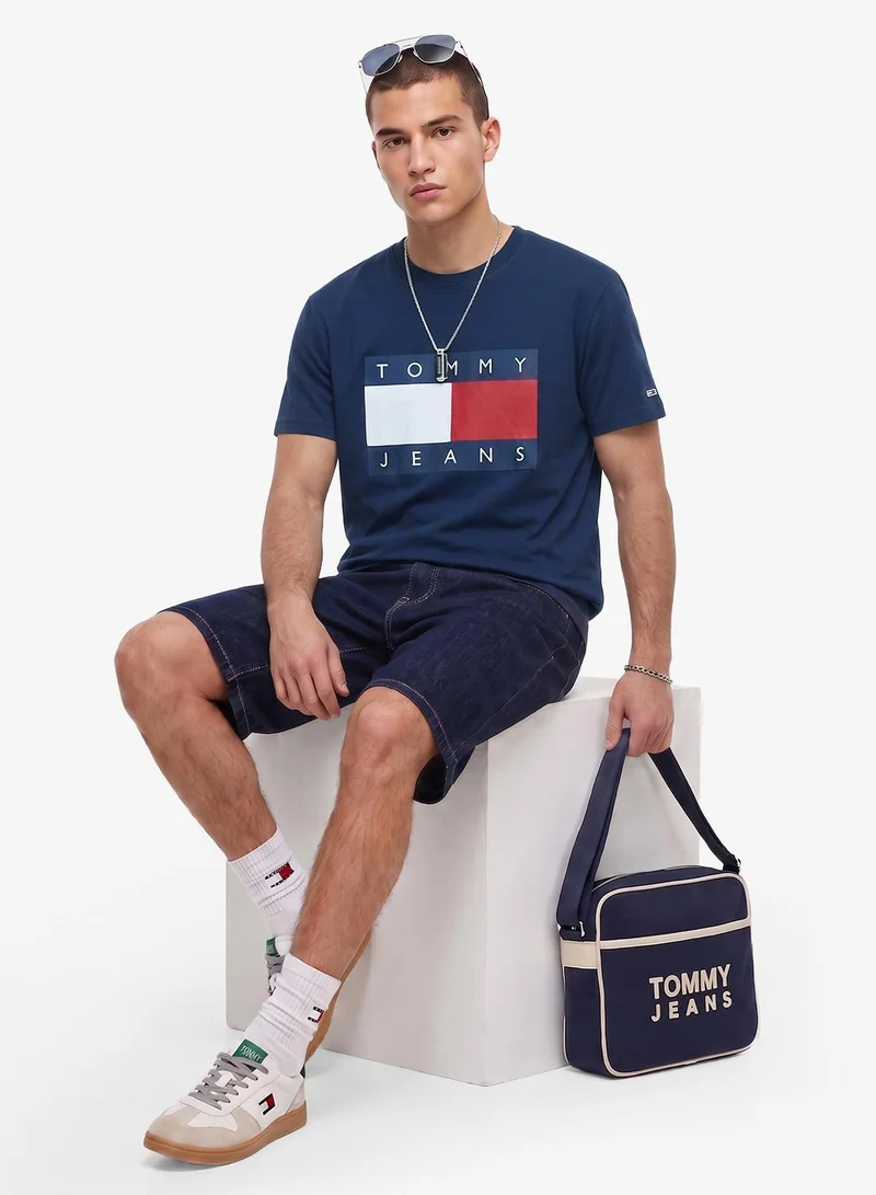 Tommy Jeans Flag Badge Jersey Crew Neck T-Shirt