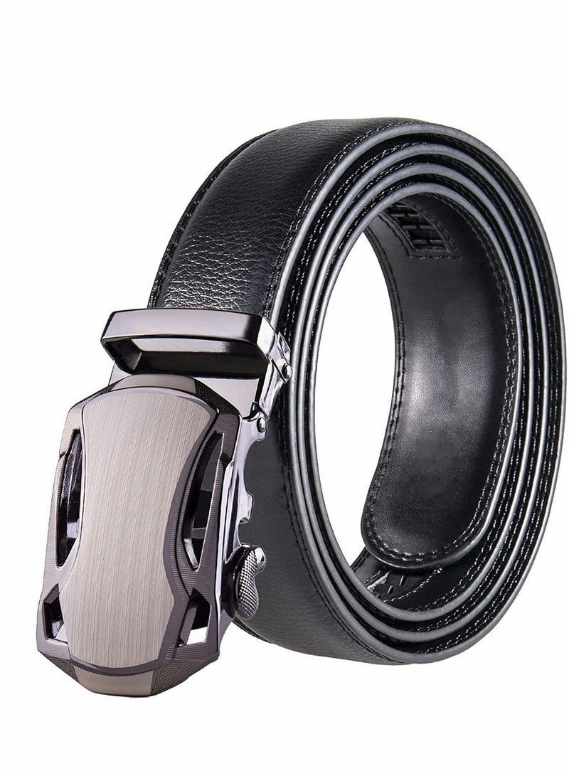 Excefore Men's Belt, Leather Ratchet Dress Belt, Belt Adjustable Sliding Buckle, Automatic Buckle (2 PCS) - Image 2