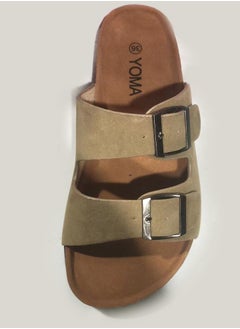 YOMA Women's Double Buckle Strap Cork Slides Classic Double-Strap Sandals - Unisex  - Image 1