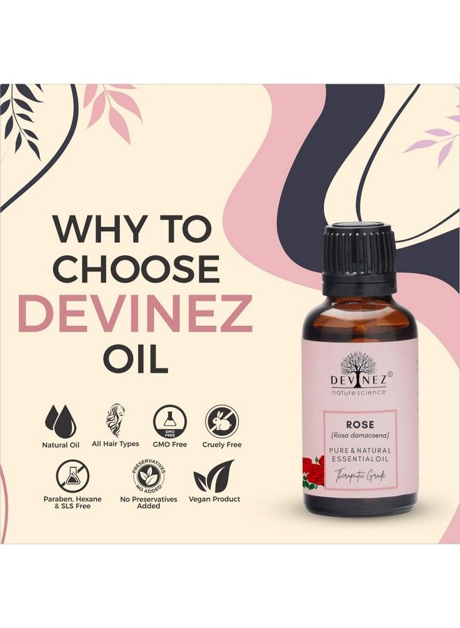 Devinez Rose Essential Oil 100% Pure Natural & Undiluted 30Ml For Skin Care Acne Improves Skin Health Prevents Aging Hair Care - Image 3