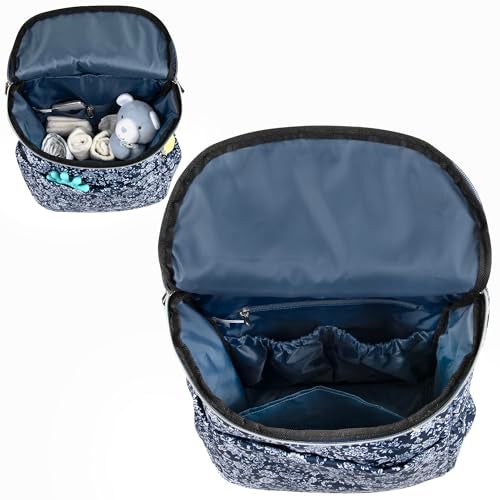 Baby Essentials Multi-Function Floral Diaper Backpack and Travel Nappy Baby Bag with Changing Pad and Stroller Straps - Image 5
