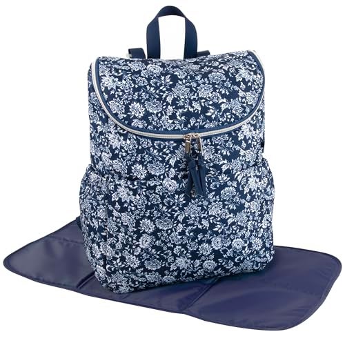 Baby Essentials Multi-Function Floral Diaper Backpack and Travel Nappy Baby Bag with Changing Pad and Stroller Straps - Image 3