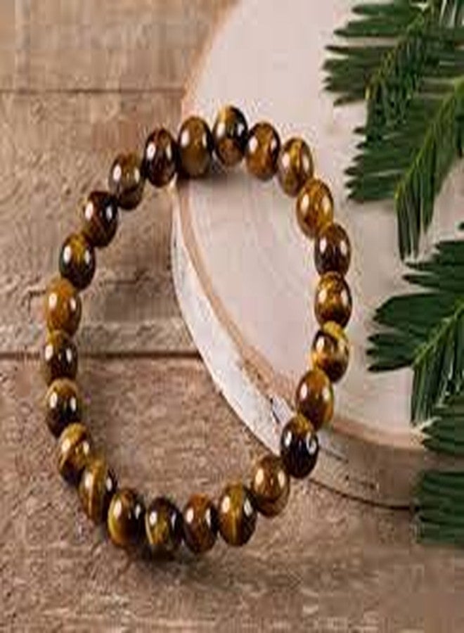 DHYANARSH 8mm Certified Natural Tiger Eye Stone Beads Bracelets for Women/Men AAA Grade Beads Unisex - Image 2