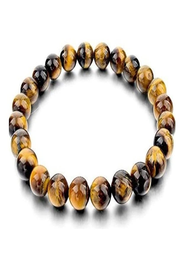 DHYANARSH 8mm Certified Natural Tiger Eye Stone Beads Bracelets for Women/Men AAA Grade Beads Unisex - Image 1