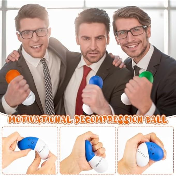 Jenaai 36 Pcs Pill Stress Balls Motivational Squishy Stress Relief Balls Pill Shaped Foam Squeeze Ball Anger Management Toys Grip Strengthener for Teens Adults Anxiety Fidget Nursing Party Supplies - Image 4