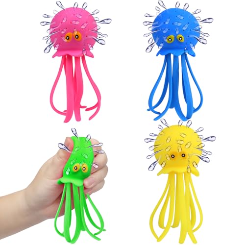 Auvitaya 4 PCS Octopus Water Balls Sensory Stress Relief Floating Pool Toys for Kids Water Splash Balls Toddler Swim Bath Toys Christmas Goodie Bag Fillers for Babies - Image 1