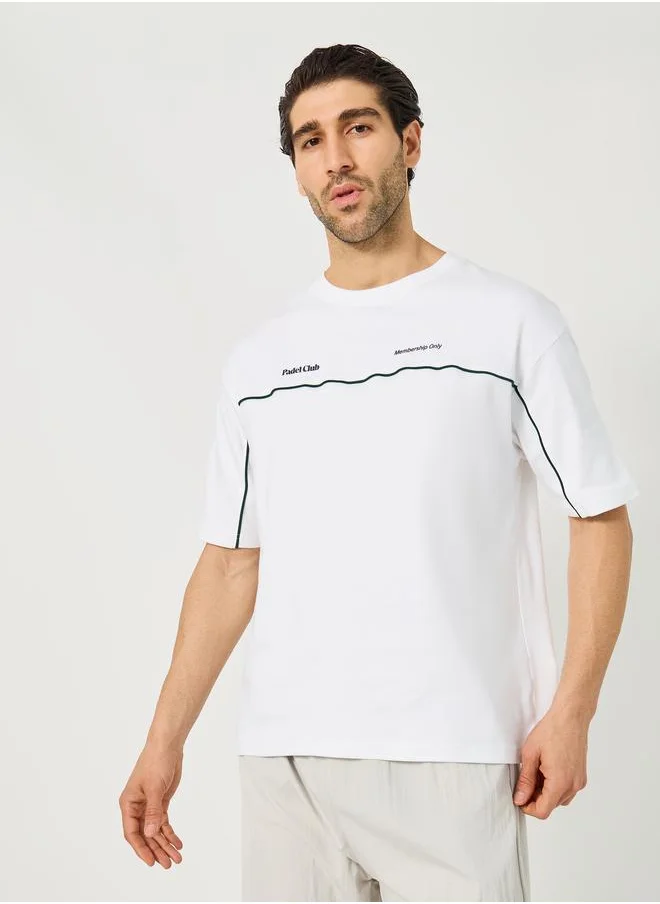 ستايلي Styli Retro Court Graphic Print Oversized T-Shirt