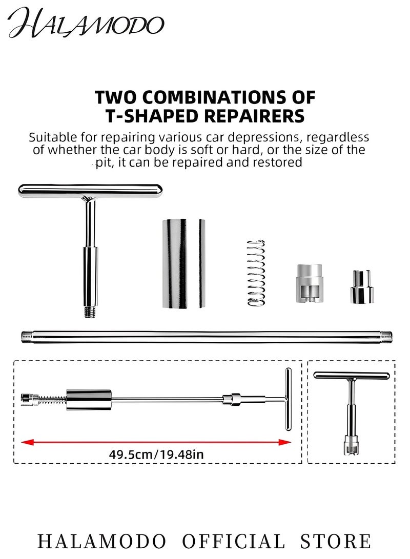 Generic Car Dent Repair Kit Auto Body Repair Set T-Bar Slide Hammer Tool with 18pcs Glue Puller Tabs Dent Removal Kit Traceless Puller for Vehicle  SUV  Truck  - Image 2