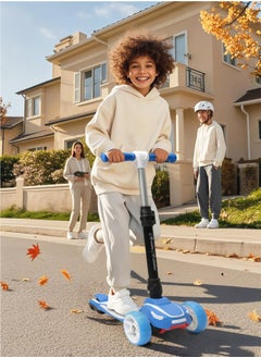 AL-WAHA AL-ZHABIA 3-Wheel Safe Kick Scooter for Kids 3-12 Years | Adjustable Height Foldable | LED Light-Up PU Wheels | 110 Lbs Capacity | Shock Absorption & Lean Steering | Boys & Girls  - Image 2
