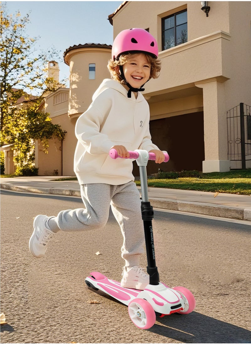 AL-WAHA AL-ZHABIA - 3-Wheel Safe Kick Scooter for Kids 3-12 Years | Adjustable Height Foldable | LED Light-Up PU Wheels | 110 Lbs Capacity | Shock Absorption & Lean Steering | Boys & Girls - Image 1