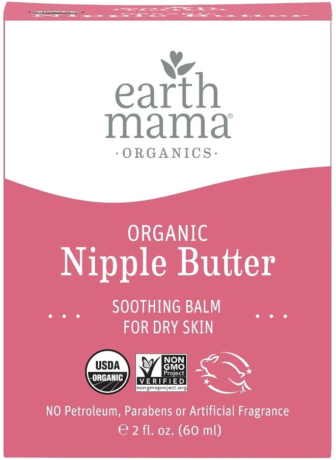 Earth Mama Earth Mama Organic Nipple Butter, 2-Ounce Jar - Soothing & Moisturizing for Breastfeeding & Dry Skin - Unscented, Lanolin-Free, Non-Sticky - Chosen by Hospital NICUs  - Image 1