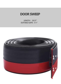 BUPY Door Draft Stopper, 100 cm Length Under Door Seal, Door Sweep for Exterior & Interior Doors, Door Bottom Draft Blocker Dust and Noise Insulation Weather Stripping Draft Guard Insulator, Black  - Image 4