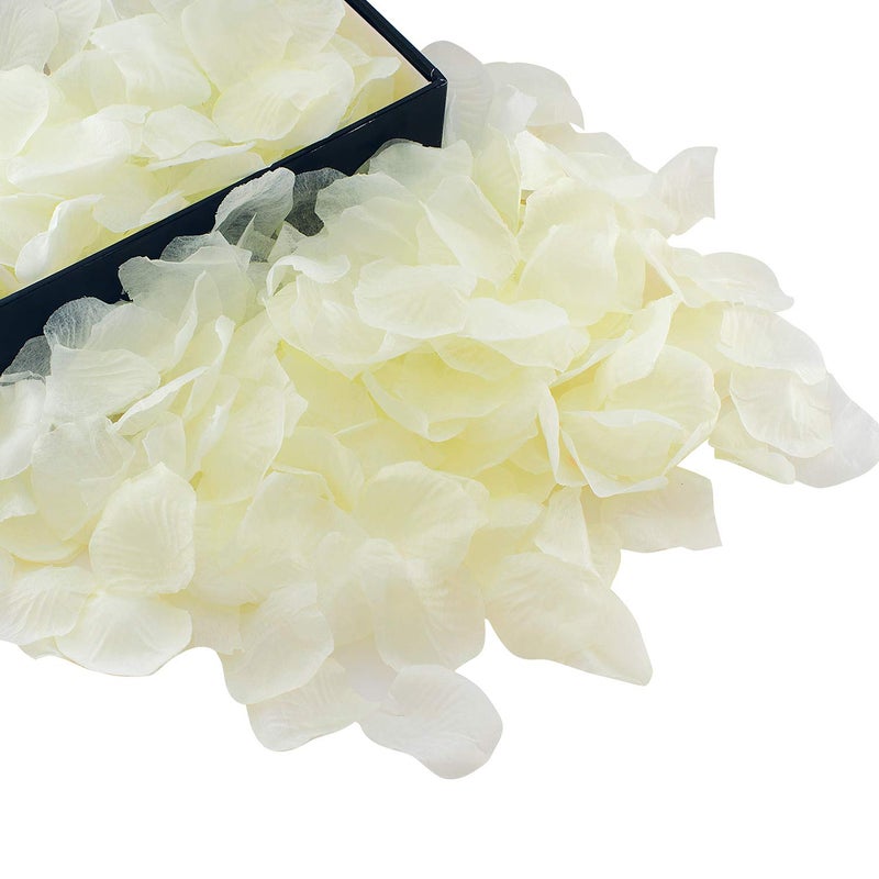 HongyiTime 1200 PCS Artificial Silk Rose Petals Decoration for Romantic Night Wedding Event Party DecorationRose Petals Ivory