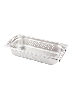 Restaurantware Restaurantware-One Third (1/3rd) Perforated Steam Table Pan - 2.5" Deep - Collapsible Handles - Anti Jam - Commercial Grade Stainless Steel - 1ct Box - Met Lux  - Image 1