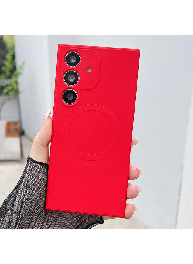 erorex Case For Samsung Galaxy S25 5G Solid Color Liquid Silicone MagSafe Magnetic Phone Case - Image 1