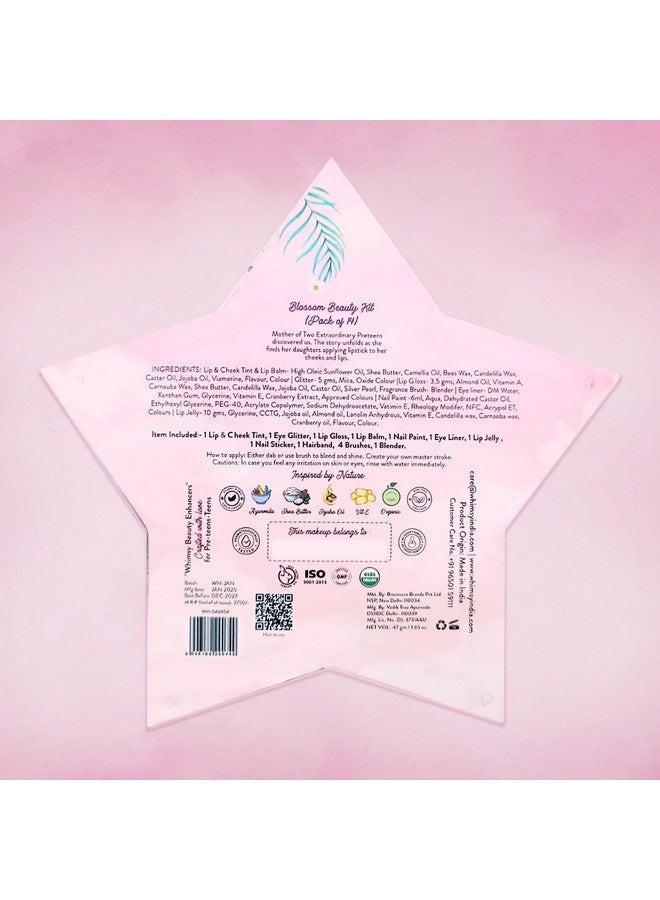 Whimsy 12-Piece Organic Makeup Kit for Girls & Teens|Real & Non-Toxic Beauty Set|Safe Toy Makeup with Lip Balm, Eye Glitter, Eyeliner, Lip Gloss & Mermaid Accessories|Birthday Gift for Kids 4-16 years - Image 3