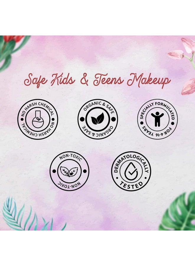 Whimsy 12-Piece Organic Makeup Kit for Girls & Teens|Real & Non-Toxic Beauty Set|Safe Toy Makeup with Lip Balm, Eye Glitter, Eyeliner, Lip Gloss & Mermaid Accessories|Birthday Gift for Kids 4-16 years - Image 4