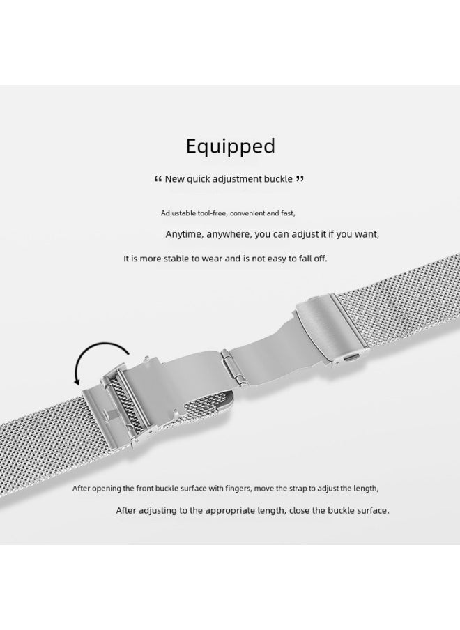 Generic - Quick Release Adjustable Milanese Stainless Steel Mesh Watch Band 0.6mm Thickness 12-24mm Width Large Quantity In Stock-Color:Coffee Color 0.6 Line Thickness: 1.8mm-Specifications:14mm - Image 1