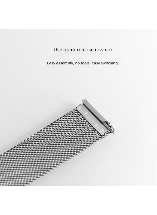 Generic - Quick Release Adjustable Milanese Stainless Steel Mesh Watch Band 0.6mm Thickness 12-24mm Width Large Quantity In Stock-Color:Coffee Color 0.6 Line Thickness: 1.8mm-Specifications:14mm - Image 1