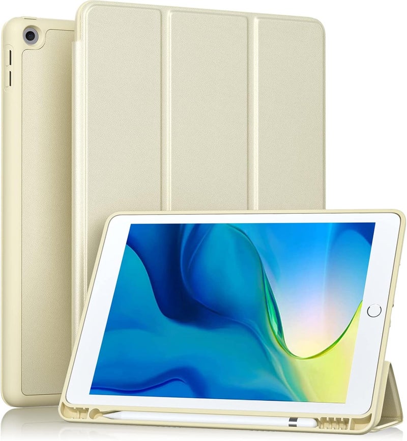 Akkerds Case Compatible with iPad 10.2 Inch 2021/2020/2019, for iPad 9th/8th/7th Generation Case with Pencil Holder, Protective Cover with Soft TPU Back, Auto Sleep/Wake, Starlight - Image 1
