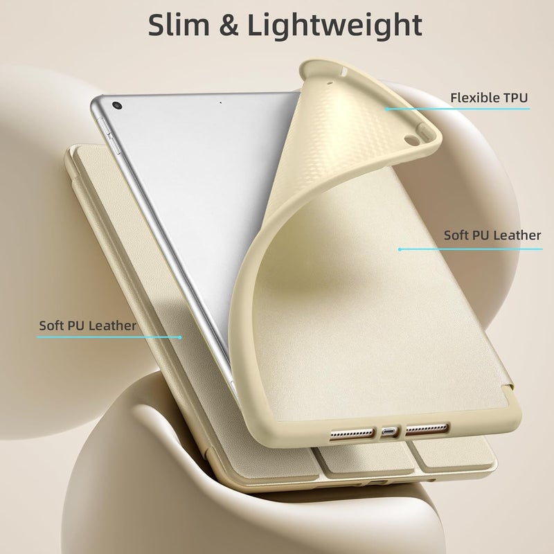 Akkerds Case Compatible with iPad 10.2 Inch 2021/2020/2019, for iPad 9th/8th/7th Generation Case with Pencil Holder, Protective Cover with Soft TPU Back, Auto Sleep/Wake, Starlight - Image 5