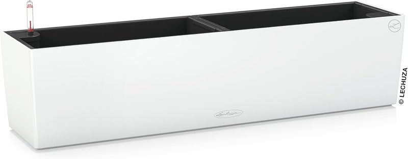 Lechuza 15680 Balconera Color 80 Indoor and Outdoor Use, 31" x 7" x7", White Matte Self Watering Planter - Image 1