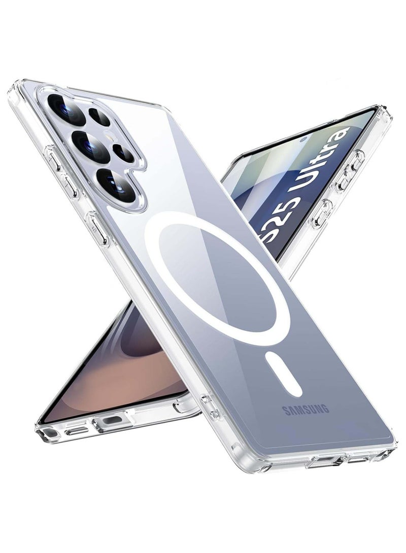 فواتير جراب MagSafe لهاتف Samsung Galaxy S25 Ultra، [يدعم قلم S]، [تقنية iCrystal المبتكرة]، [حماية من الدرجة العسكرية]، [مضاد للخدش]، جراب شفاف رفيع واقٍ مغناطيسيًا مقاس 6.9 بوصة - Image 4