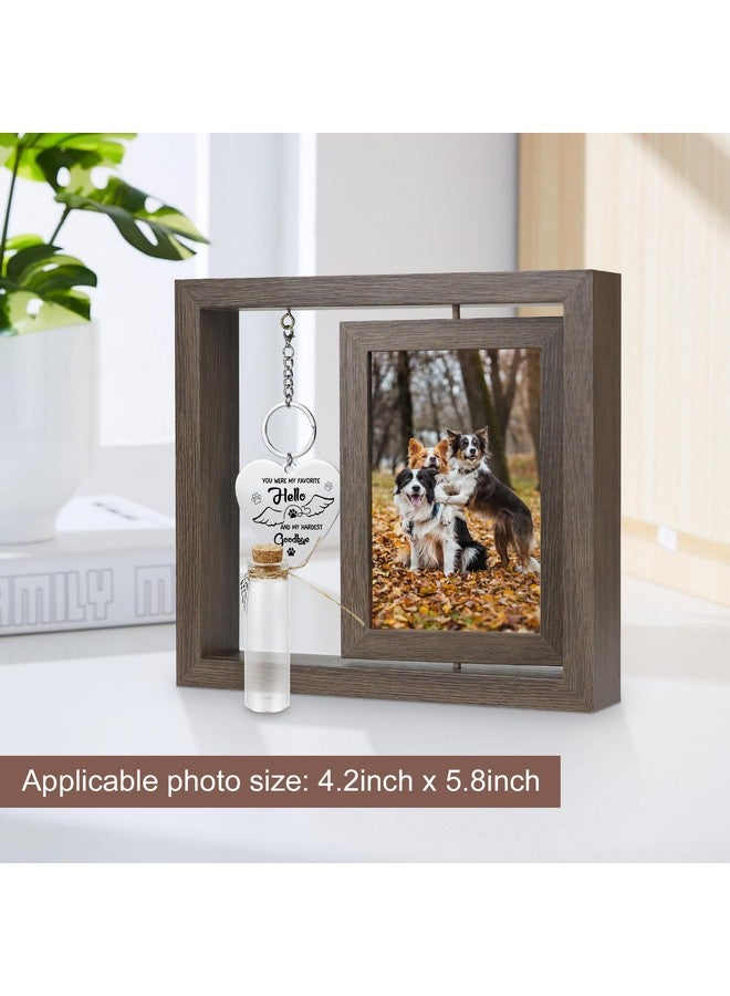 Malihome Pet Memorial Rotating Floating Picture Frame 4X6 Come With Pet Hair Memorial Glass Bottle Pet Loss Gifts Loss Of Cat Or Dog Sympathy Gift (You Were My Favorite Hello And My Hardest Goodbye) - Image 3