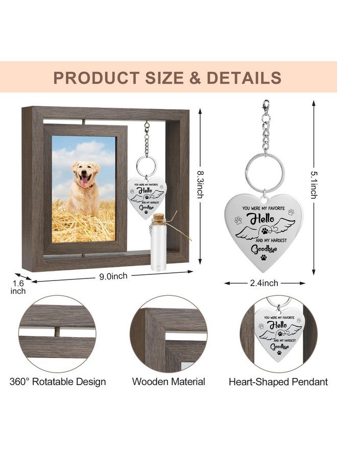 Malihome Pet Memorial Rotating Floating Picture Frame 4X6 Come With Pet Hair Memorial Glass Bottle Pet Loss Gifts Loss Of Cat Or Dog Sympathy Gift (You Were My Favorite Hello And My Hardest Goodbye) - Image 2