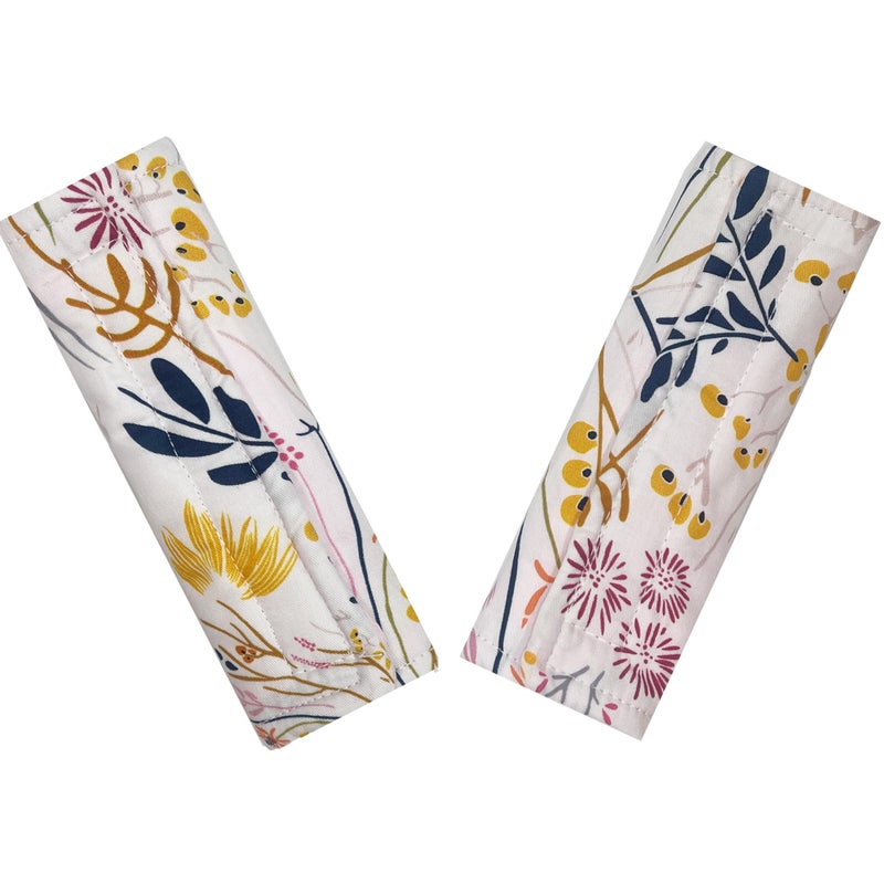 Baby Car Seat Neck Cover Car Seat Strap Cover Seat Belt Cushions Pads Shoulder Strap Protectors Reversible Pram Harness Covers in Minky Floral Baby Neck Pad Protector