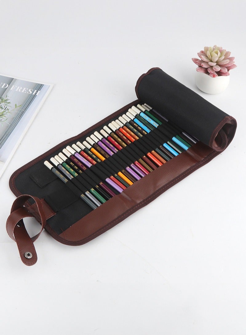 36 hole colored pencil curtain,canvas pencil case for students majoring in art - Image 1
