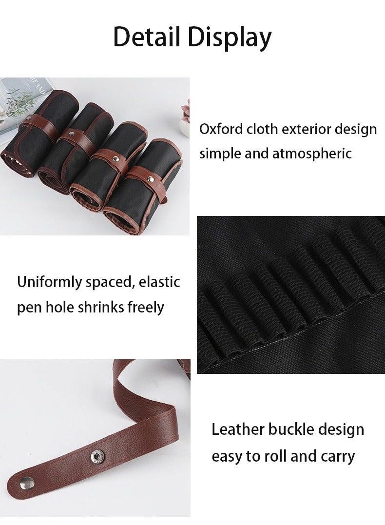 36 hole colored pencil curtain,canvas pencil case for students majoring in art - Image 4