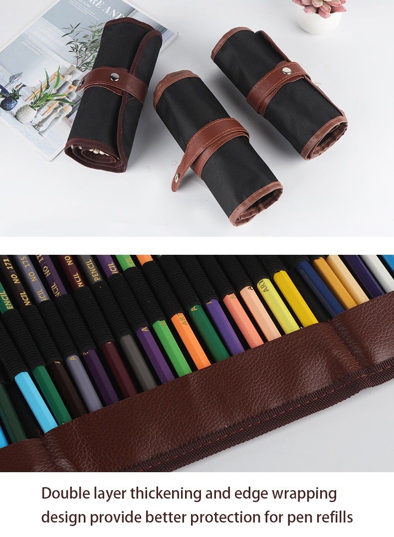 36 hole colored pencil curtain,canvas pencil case for students majoring in art - Image 3