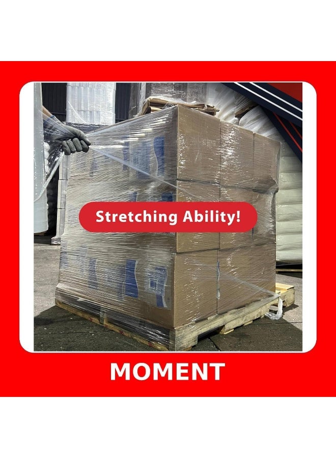 MOMENT [1 Roll] 1.5Kg Clear Stretch Film Wraps - 500Mm Heavy Duty Plastic Shrink Wraps For Pallet Wrap, Packing, Moving And Packaging - Cling Wrap, 1.5 Kg, 400G Core - Image 4