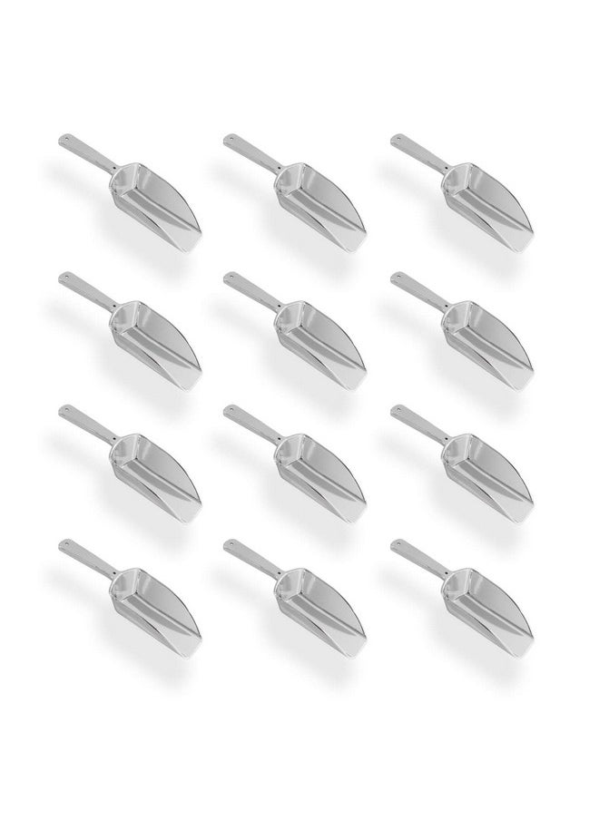 Super Z Outlet 5.5" Mini Acrylic Plastic Kitchen Scoops For Weddings, Candy Dessert Buffet, Ice Cream, Protein Powders, Coffee, Tea (Silver)  - Image 1