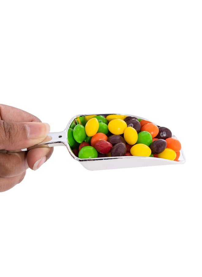 Super Z Outlet 5.5" Mini Acrylic Plastic Kitchen Scoops For Weddings, Candy Dessert Buffet, Ice Cream, Protein Powders, Coffee, Tea (Silver)  - Image 3