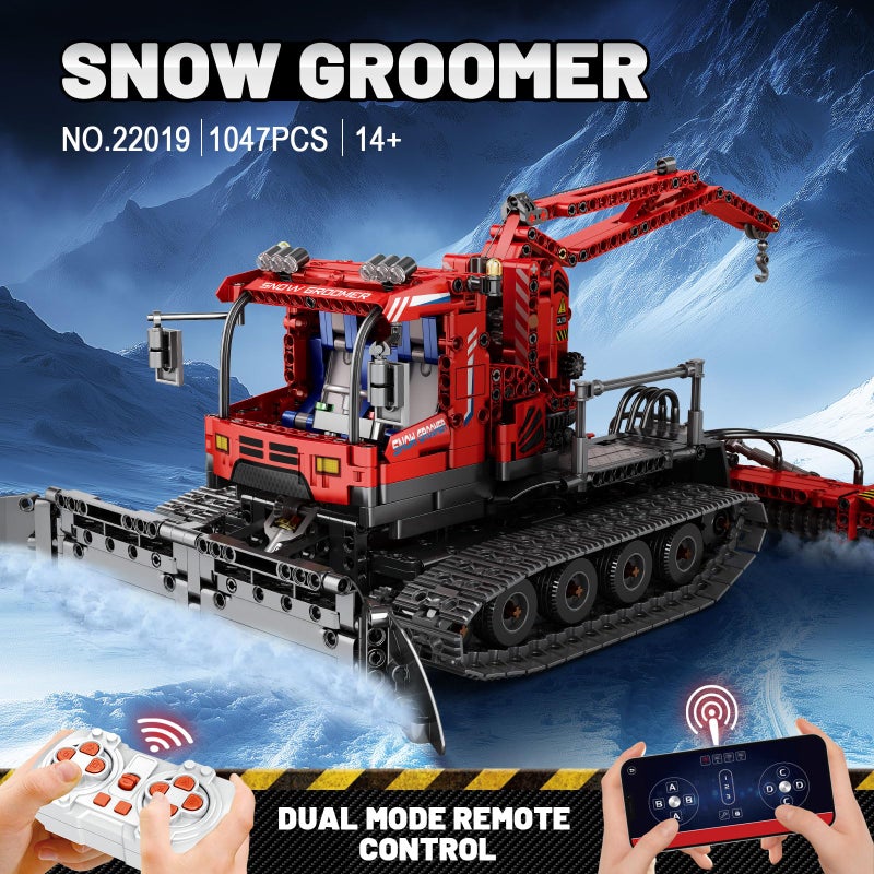 Reobrix Snow Groomer Building Blocks Set, RC Remote Control Snow Plow Toy, Truck Construction Vehicles Toy for Adults,Engineering Truck 22019, Birthday Gifts Ideas for Boys 14+ - Image 2