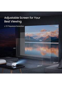 Generic Android Projector |1080P Full HD Supported 4000L Outdoor Portable Projector, 200" Display Home Theater Movie Projector  - Image 4