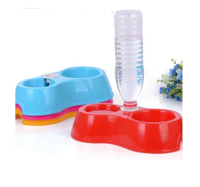 Small Plastic Bowl For Pets (Screw Cap for External Bottle) - Blue - Image 2