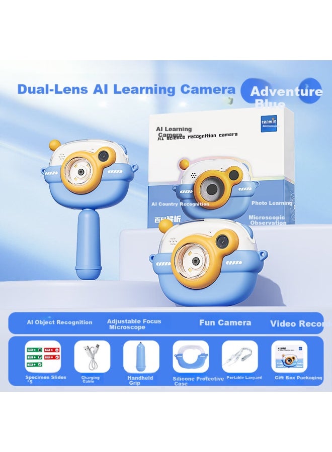 Ten-win Children's Ai Learning Camera, Smart Elementary School Educational Toy Microscope, New Year And Birthday Gift, 3015 Blue - Image 1