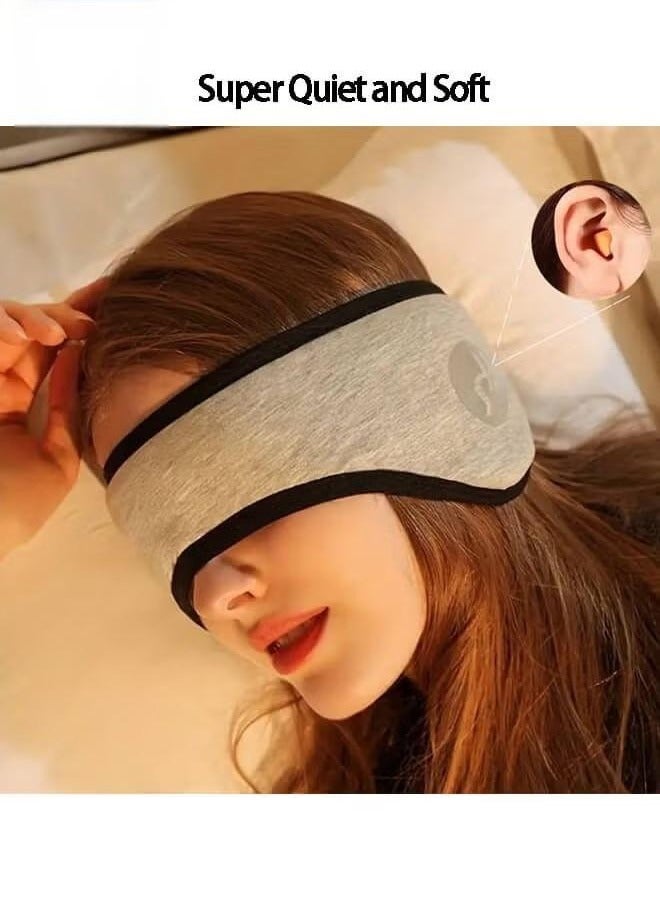 Generic Cotton Sleep Mask [Official Certified] with Soundproof Ear Covers and Earplugs Set - Comfortable Adjustable Sleeping Eye Mask for Uninterrupted Rest, Ear Protection for Noise Reduction, Essential Travel Accessory Silver - Image 1