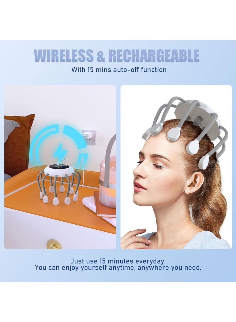 general Electric Head Massager, Smart Wireless 5 Modes, 14 Vibrating Contacts 360 Degree Vibrating Scalp Massager for Stress Relaxation and Tension, Better Sleep, Ideal Gift - Image 5