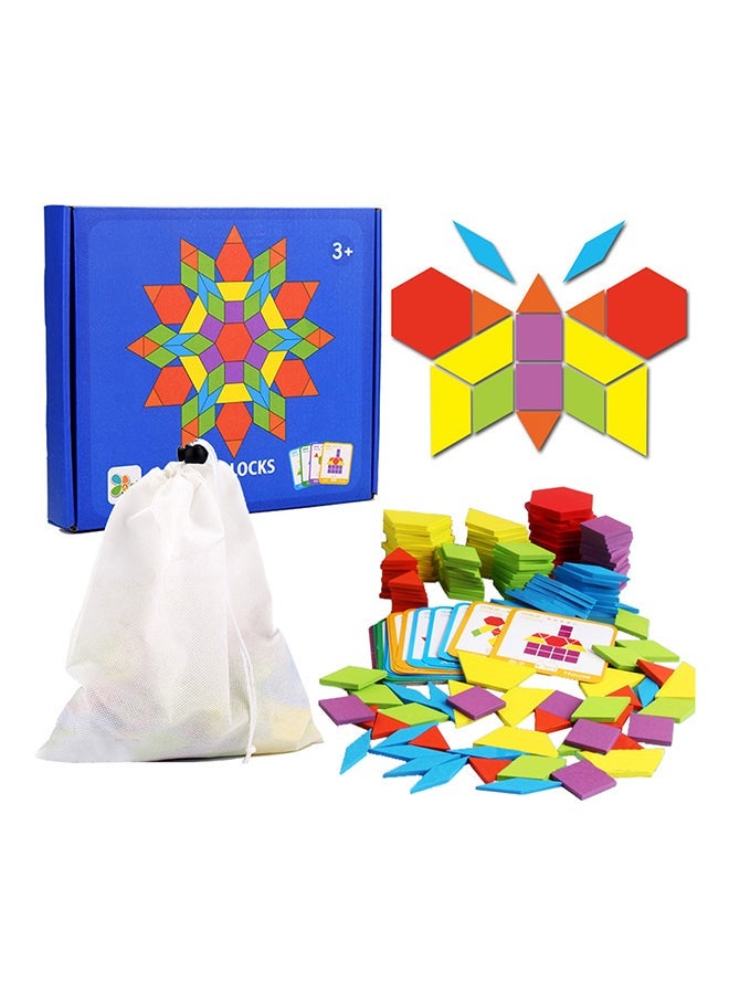NIBEMINENT 155 -Piece Wooden Pattern Blocks Set - Image 1
