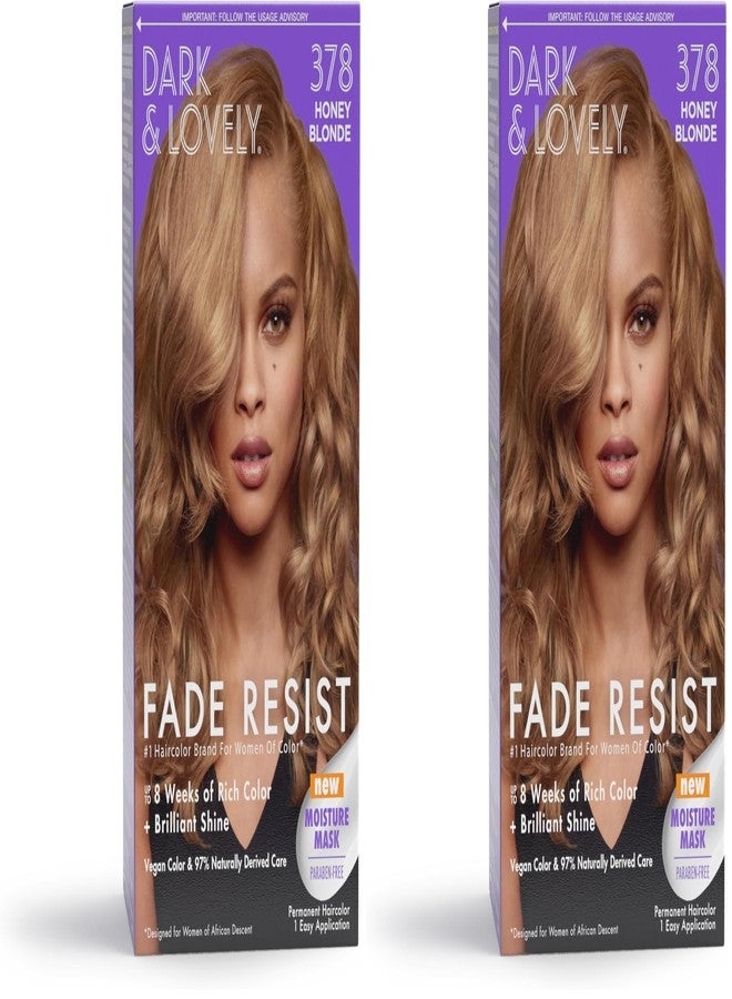 SOFT SHEEN SoftSheen-Carson Dark and Lovely Fade Resist Rich Conditioning Color, Honey Blonde 378 (Pack of 2) - Image 1