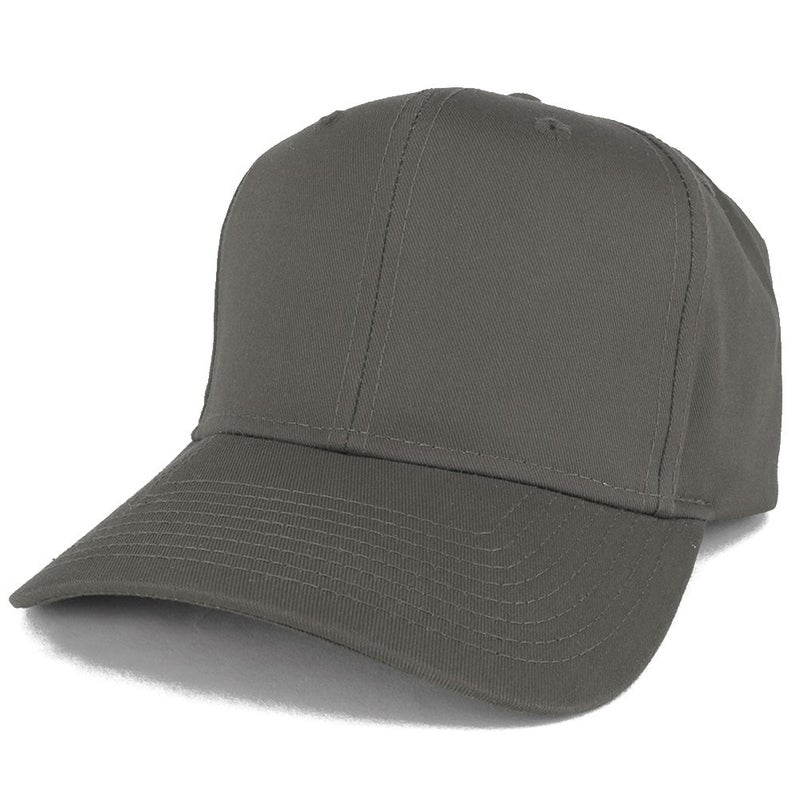 Armycrew XXL Oversize High Crown Adjustable Plain Solid Baseball Cap - Charcoal Grey - Image 4