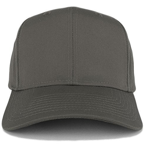 Armycrew XXL Oversize High Crown Adjustable Plain Solid Baseball Cap - Charcoal Grey - Image 2