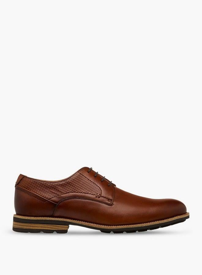 DUCHINI Men's Textured Lace-Up Derby Shoes - Image 2