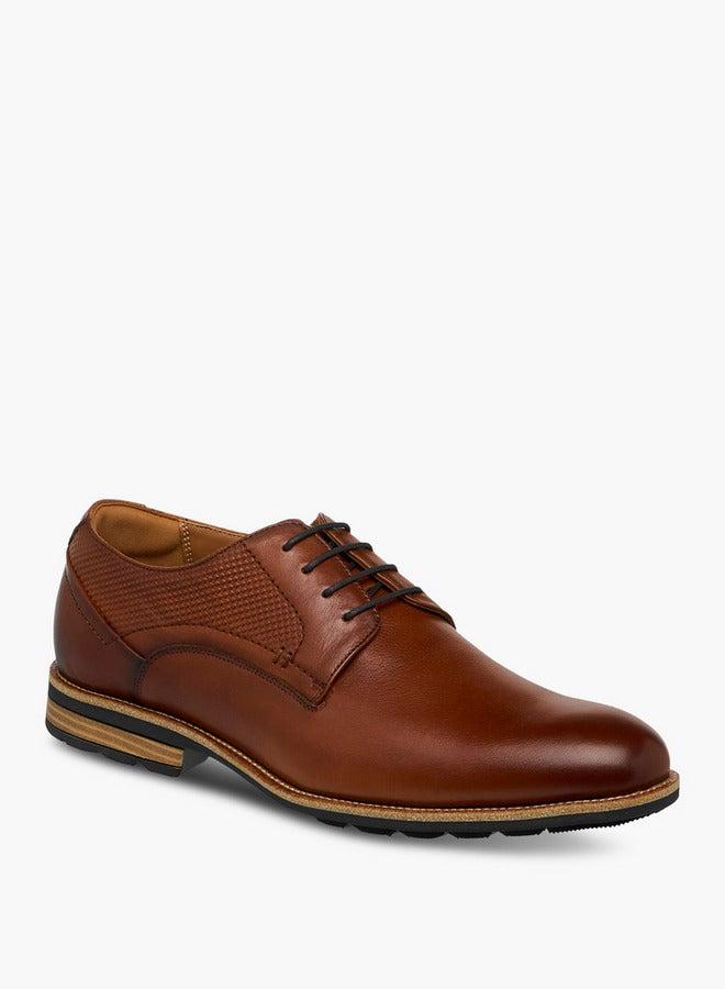 DUCHINI Men's Textured Lace-Up Derby Shoes - Image 1